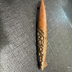 Ornate Carved Brass Pin